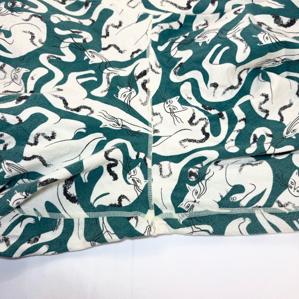 Thunderpants Organic Cotton 3/4 Leggings Womens 2X AOP Cat Print Sustainable - Picture 4 of 9